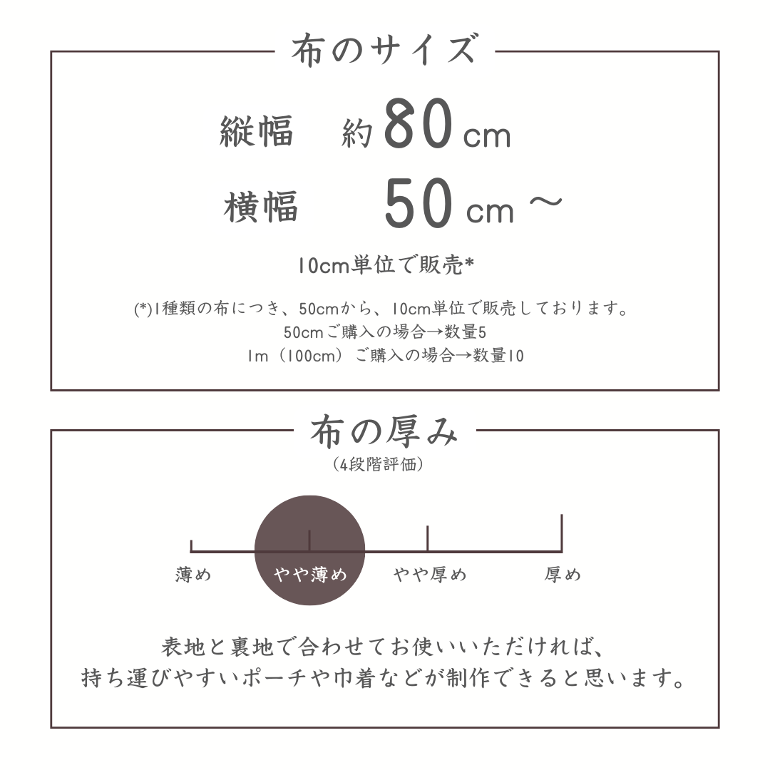 布サイズ 厚み