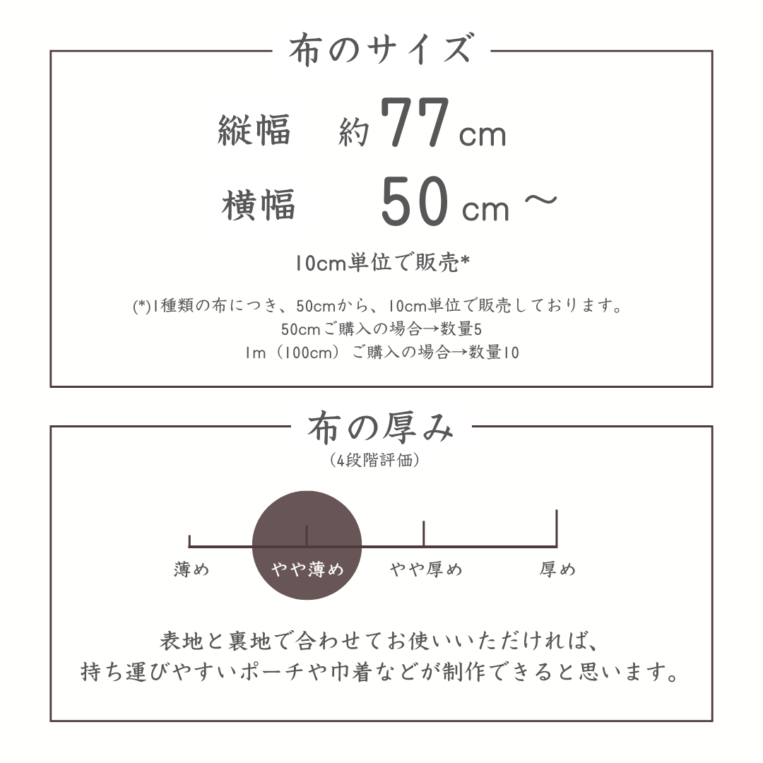 布サイズ 厚み