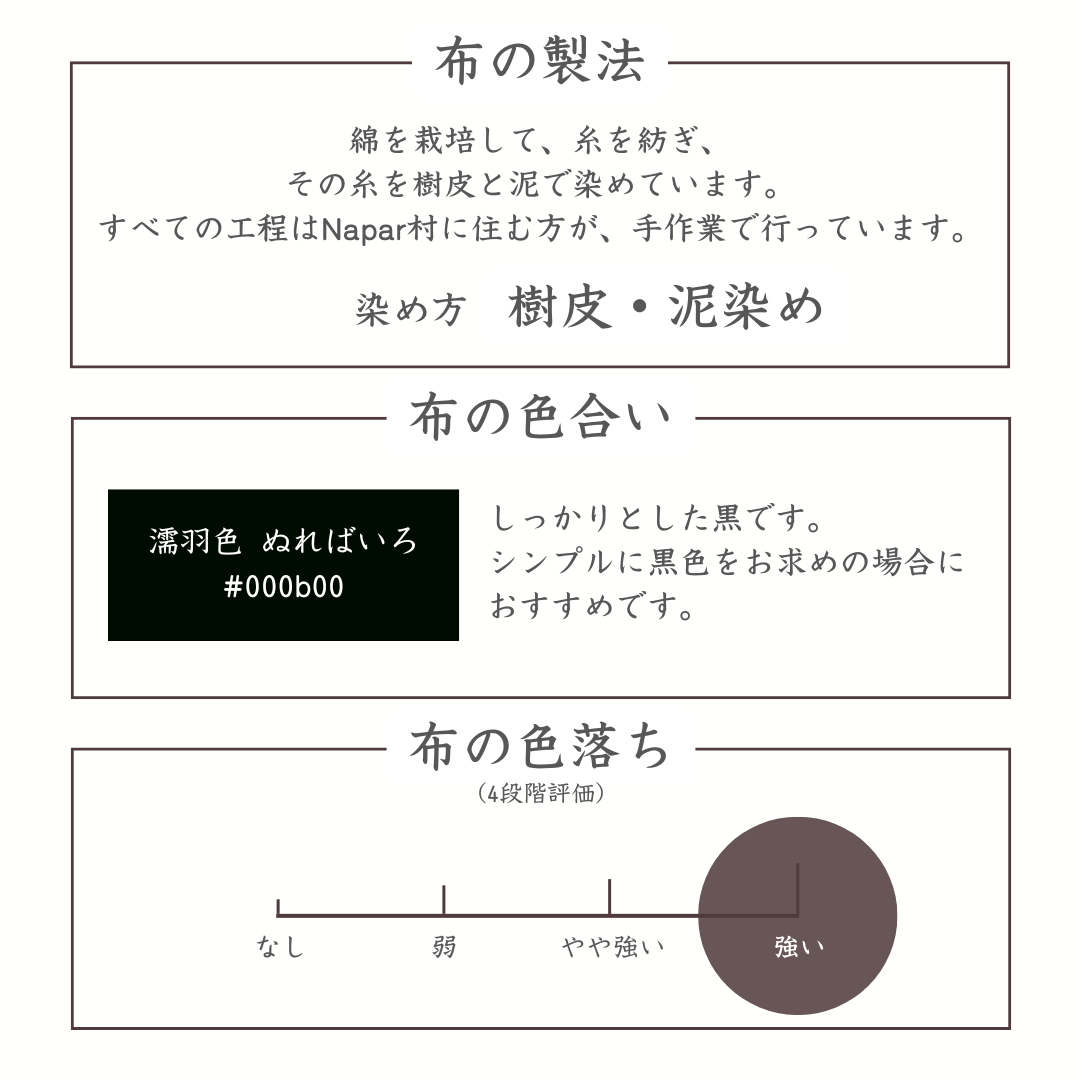 布の製法 色合い 色落ち