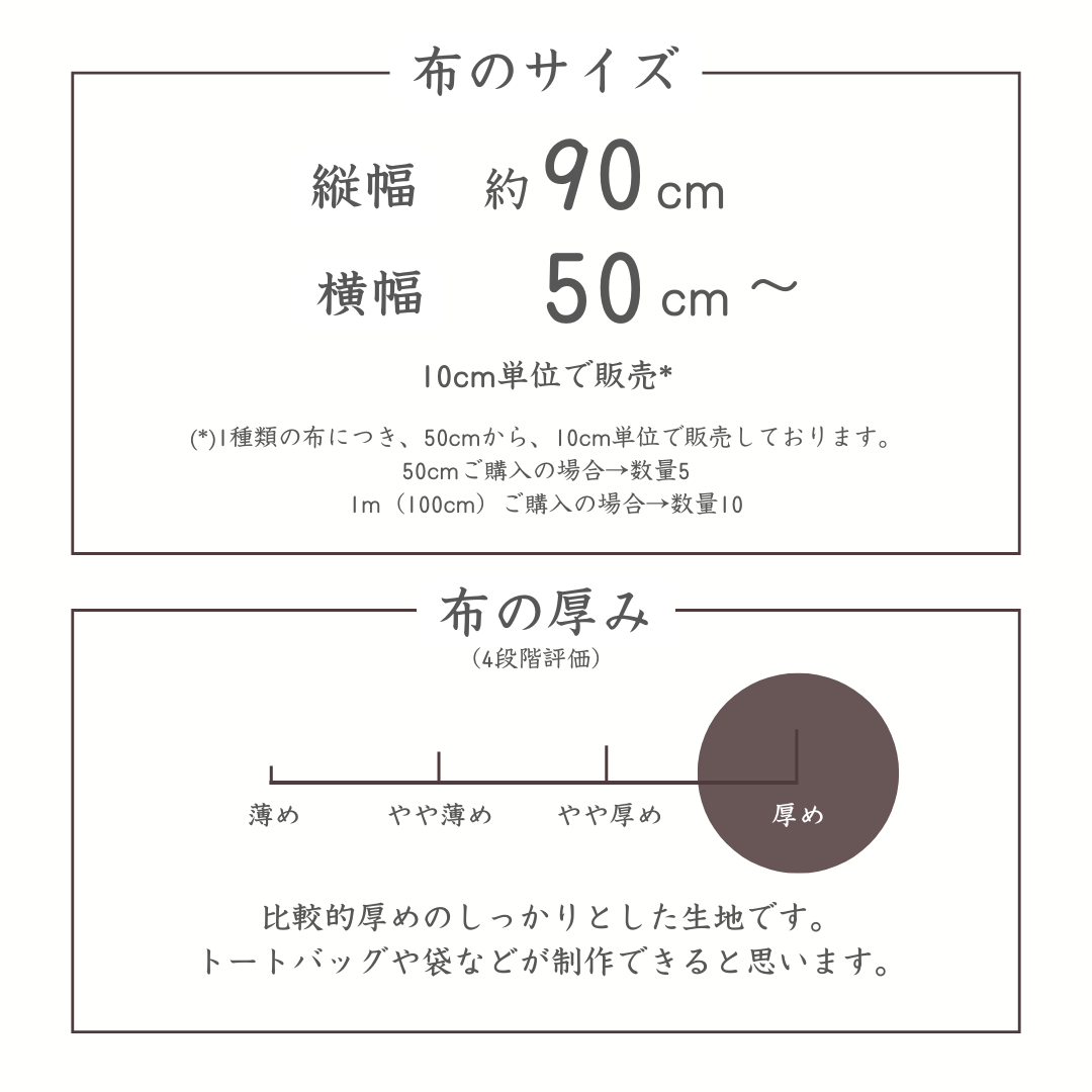 布のサイズ 厚み