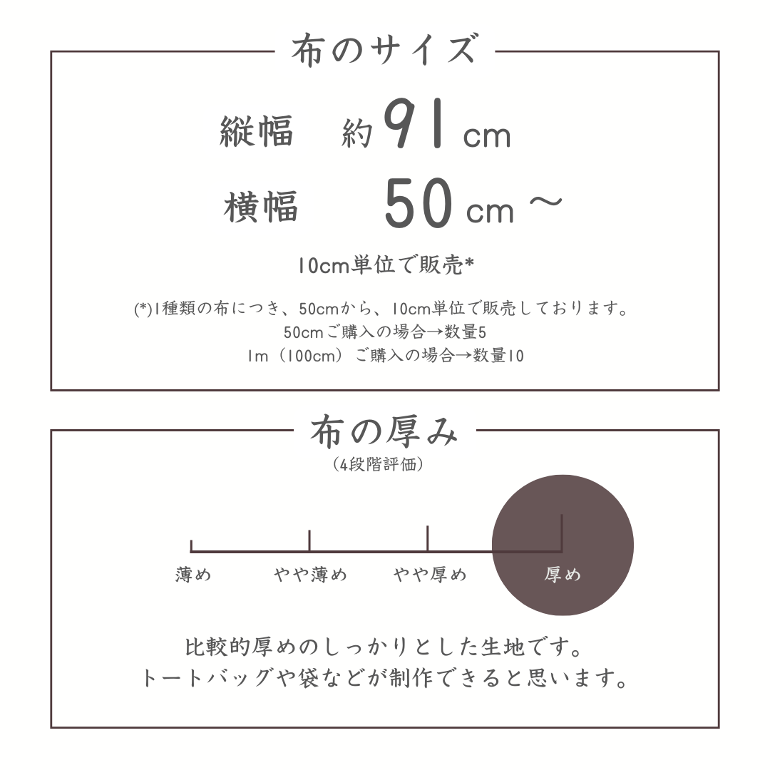 布のサイズ 厚み