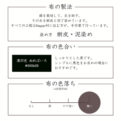 布の製法　色合い　色落ち