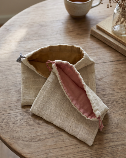 【コラボ作品】白巾着・1点もの