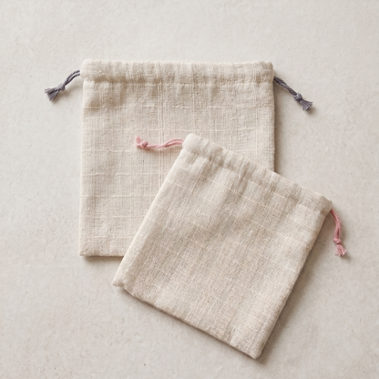 【コラボ作品】白巾着・1点もの