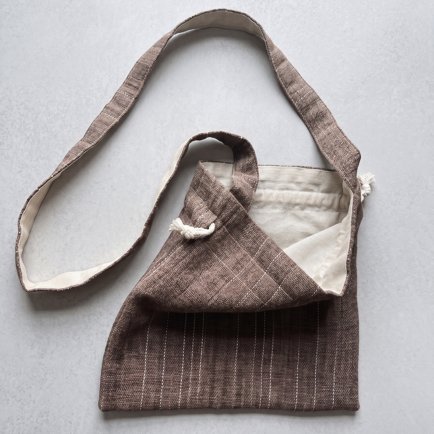 【コラボ作品】茶巾着バック・1点もの