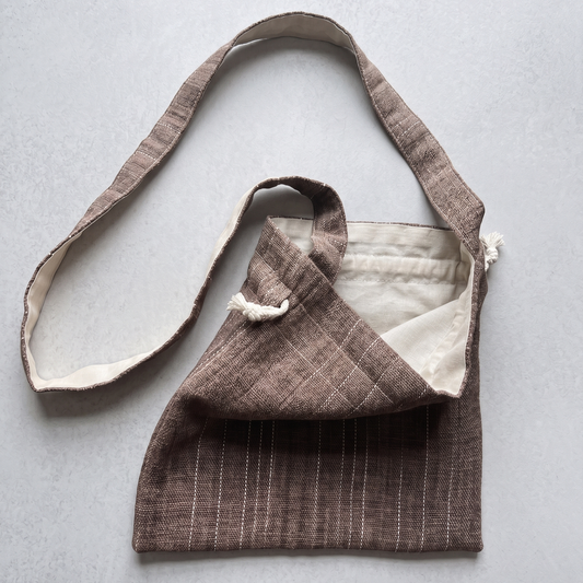 【コラボ作品】茶巾着バック・1点もの