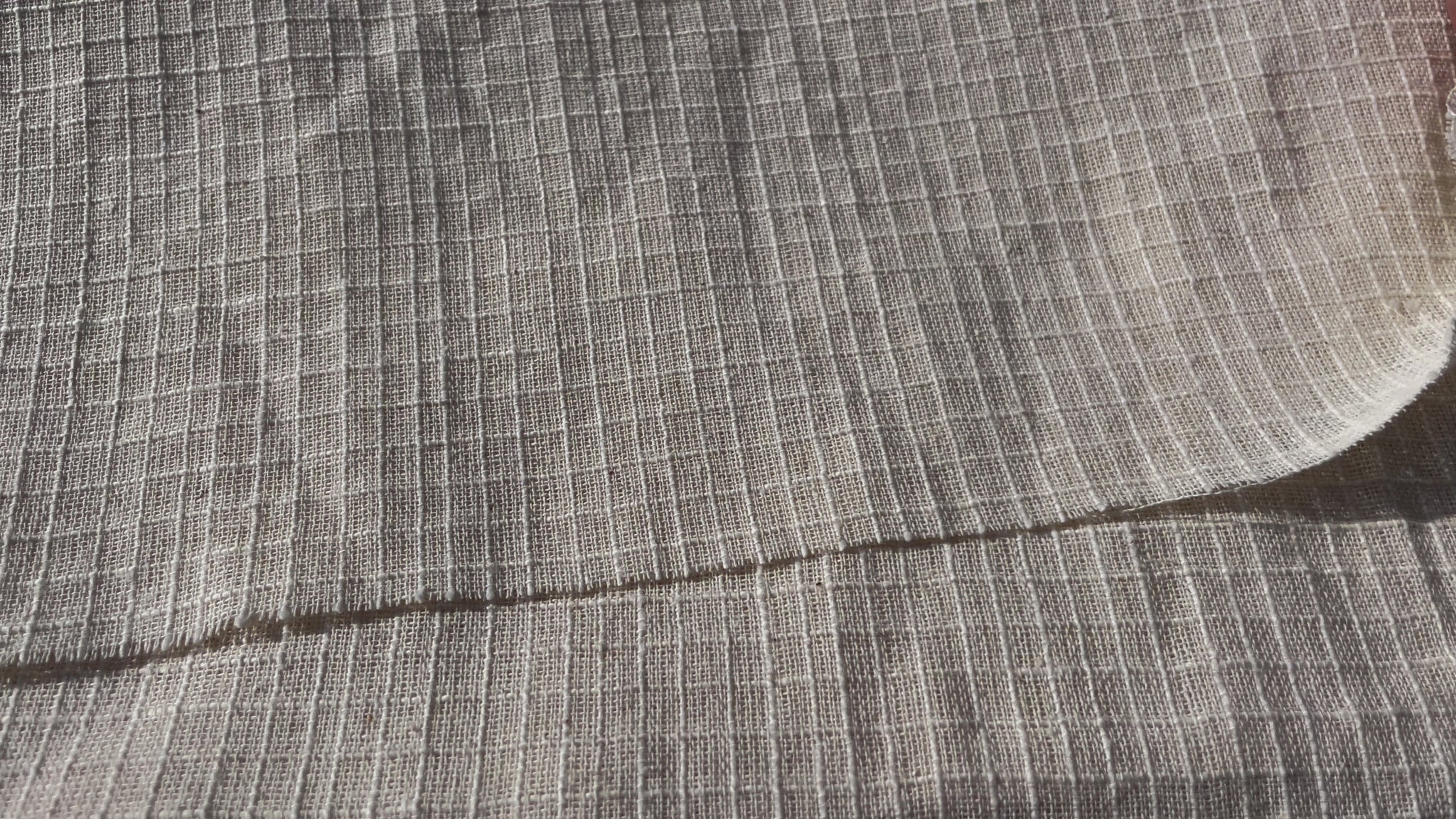 【ラオス産コットン手織り布】K1メレンゲ（白綿／幅60cm）
